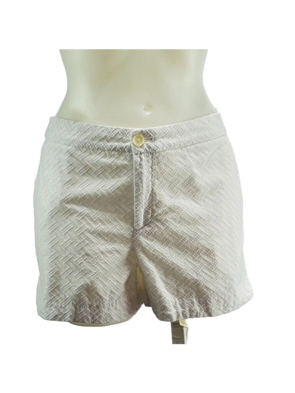 BANANA REPUBLIC Women's Shorts White Cotton Zip Button Closure Pockets Size 14